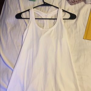 White lulu razorback tank - size 10